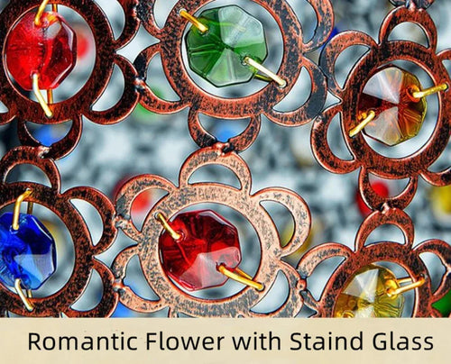 Türkischer Kronleuchter Vintage Boho-Stil Buntes Glas Romantisch für Café oder Restaurant - vue 7 sur 10