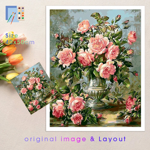 kit de peinture par numéro fleurs pour adultes décorations artistiques