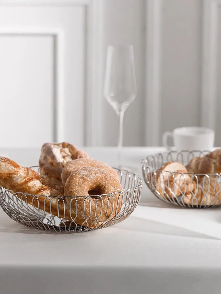 Nordic Stainless Steel Fruit and Vegetable Basket, Bread Baskets for Kitchen, Restaurant, Hotel, Coffee Table, Home Decoration