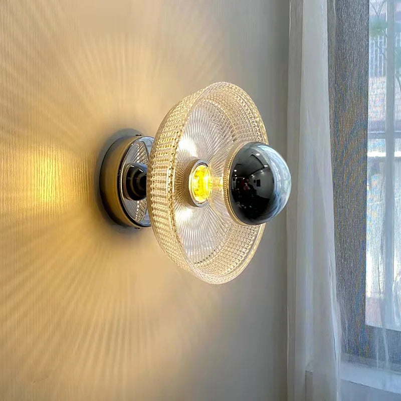 Applique murale morden en verre français rétro médiéval avec led