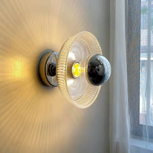 Moderne Retro-Wandleuchte aus Glas mit romantischem Stil und LED-Beleuchtung - vue 2 sur 8