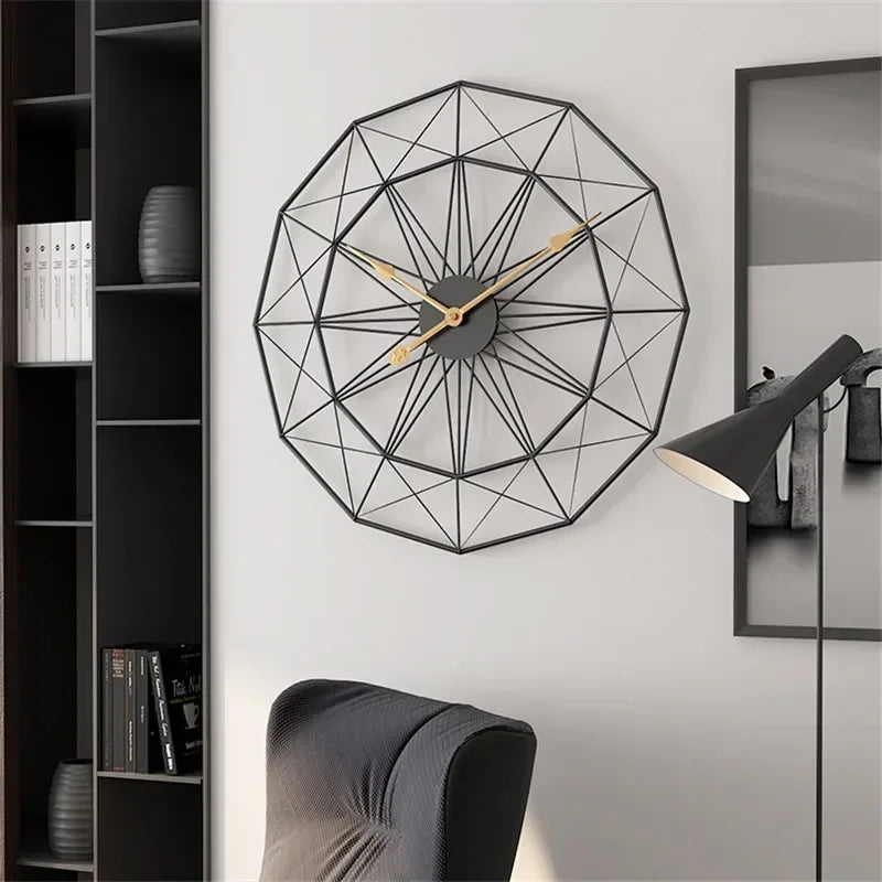 horloge murale géométrique style industriel pour décoration moderne - vue 7 sur 7