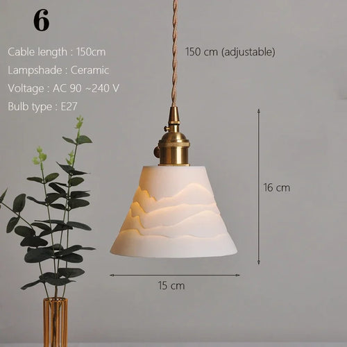 Japanische Pendelleuchte aus Keramik nordisches Design - vue 8 sur 21