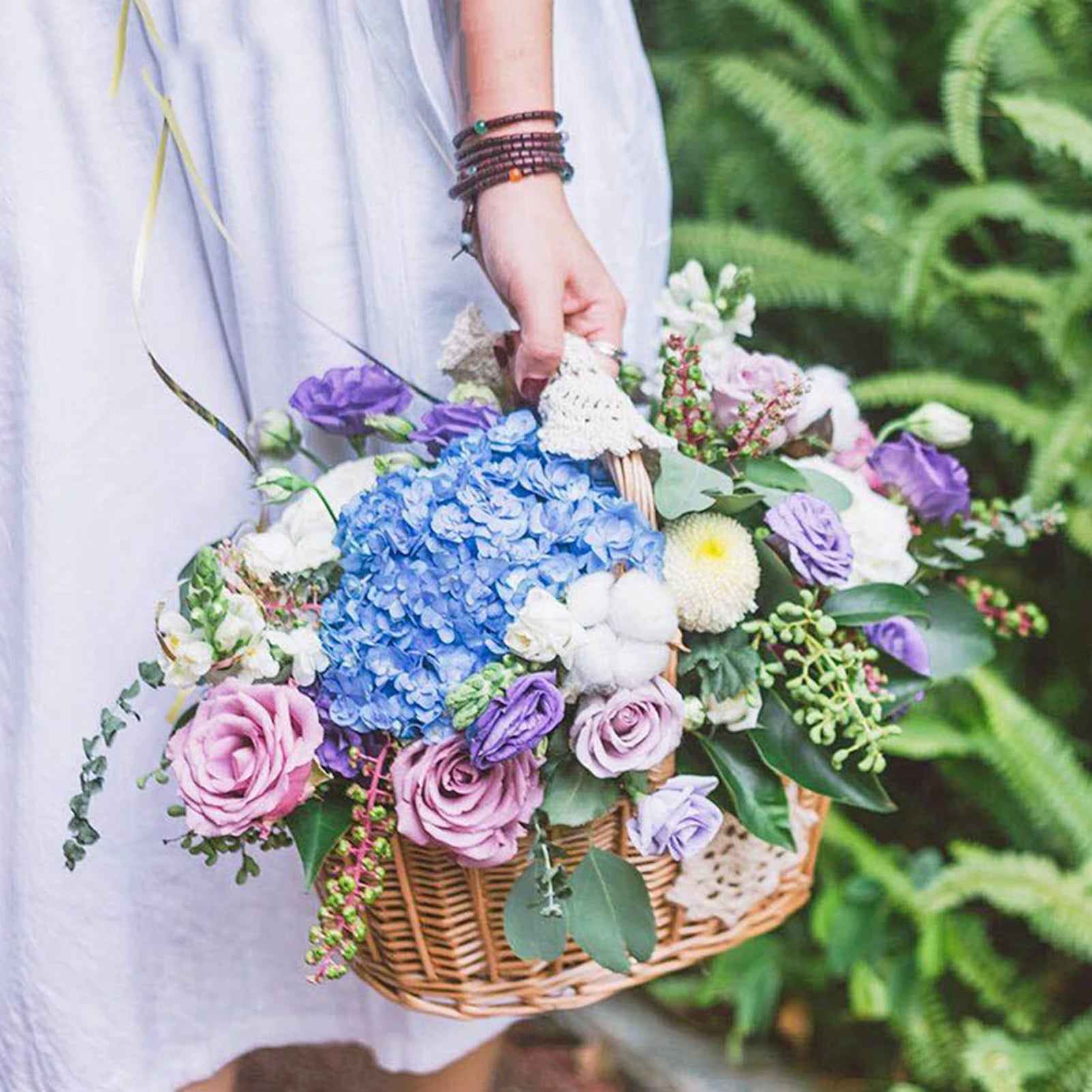 panier à fleurs mariage avec nœud papillon grande capacité polyvalent - vue 5 sur 16