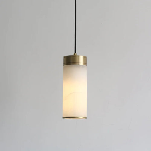 Retro-Pendelleuchte aus Kupfer mit Marmor-Lampenschirm für Innen- und Außenbereich - vue 3 sur 9
