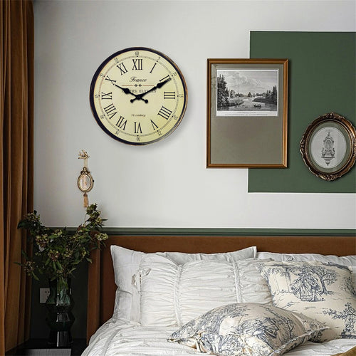 horloge murale en bois style 16e siècle décoration silencieuse cadeau idéal