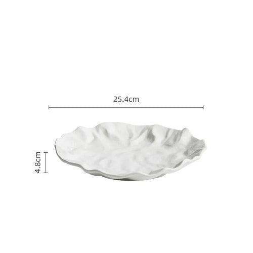 Assiettes creuses ceramique texture ridee style artisanal