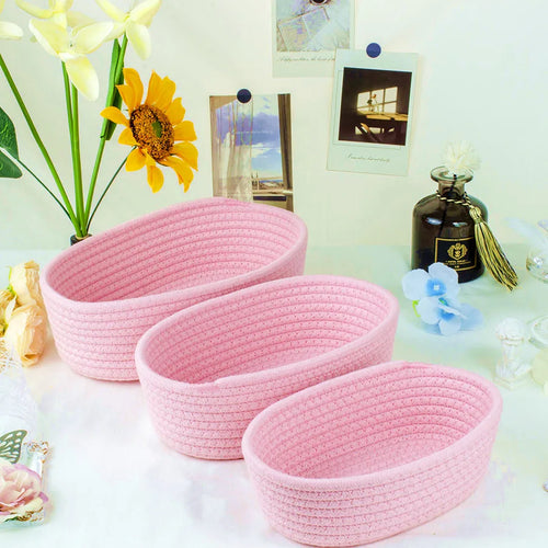 paniers en corde de coton pour rangement et organisation des objets - vue 9 sur 13