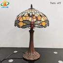 Tischlampe Libelle im Tiffany-Stil für Retro-Beleuchtung und als Geschenk