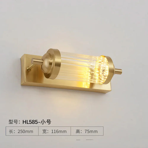 LED-Wandleuchte aus goldenem Kristall für Spiegel