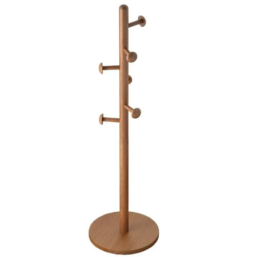 X&D Solid Wood Coat Rack, Floor Hanging Clothes Rack Simple Modern Bag Rack Bedroom Household Single Pole Vertical Drying Rack - vue 6 sur 12