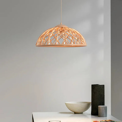 suspension moderne en corde tressée avec lumière led décorative - vue 3 sur 9