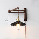 LED-Wandleuchte Retro Japanisch Teleskopisch aus Messing und Glas