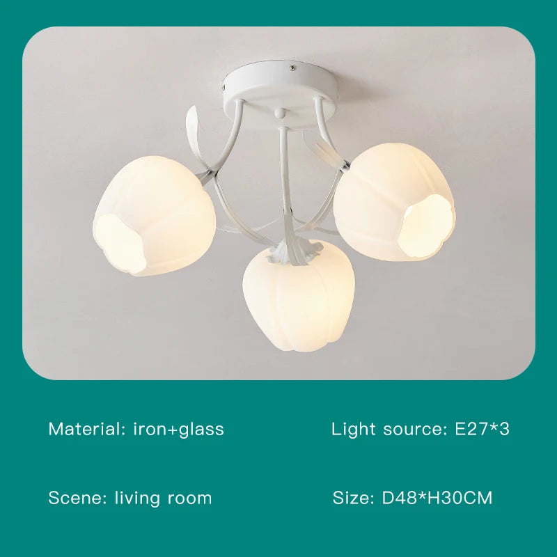 lustre nordique créatif à fleurs pour décoration intérieure - vue 10 sur 24