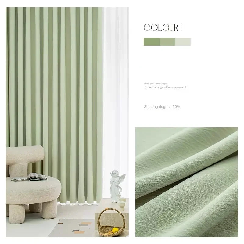 Rideau occultant style minimaliste plissé pour salon chambre