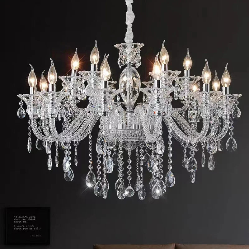 lustre moderne en verre cristal pour espace de luxe - vue 3 sur 13