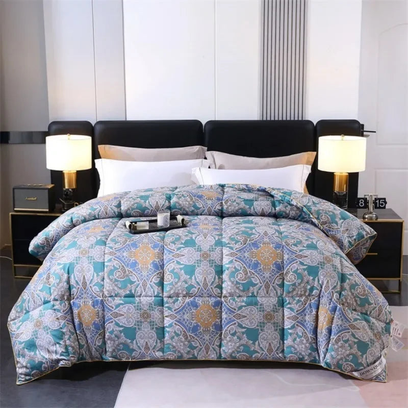 New 95 printed hotel down quilt thickened warm white goose down winter quilt , easy temperature locking
