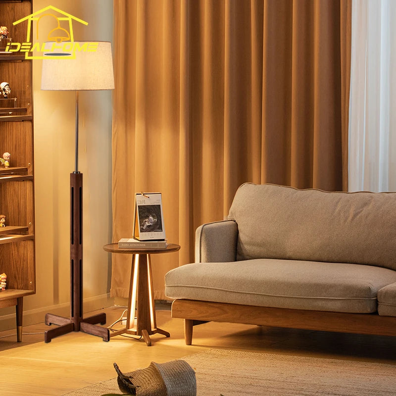 lampadaire en bois massif style wabi-sabi zen art lumineux - vue 5 sur 9