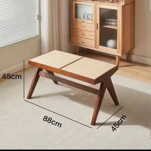 banc en rotin massif pour usage polyvalent et moderne - vue 8 sur 17