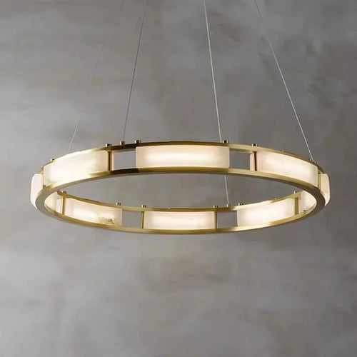 Runder LED-Marmor-Kronleuchter postmodern dimmbar - vue 6 sur 10