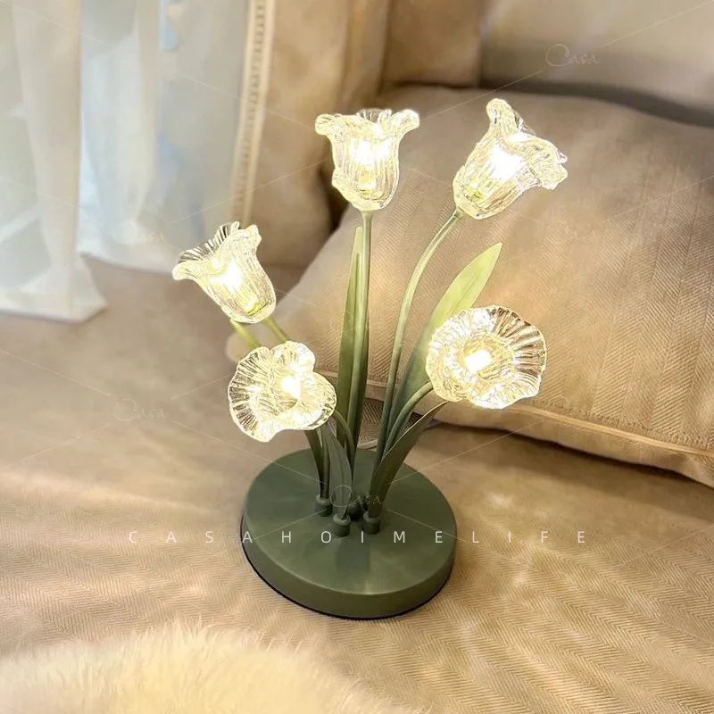 Dekorative LED-Stehleuchte in Blumenform im nordischen Stil für den Innenbereich - vue 3 sur 7