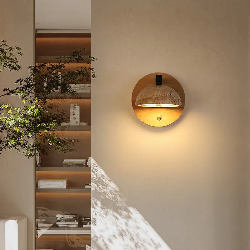 applique murale led morden en pierre naturelle style vintage nordique - vue 4 sur 6