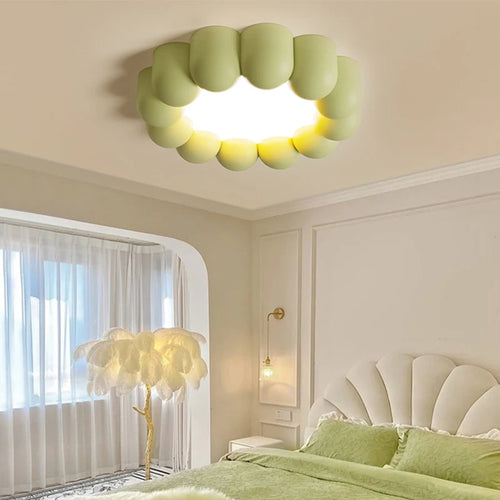 LED-Deckenleuchte im Creme-Stil mit Augenschutz