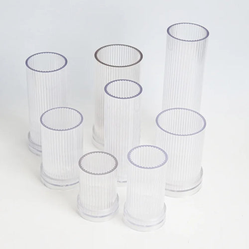 moule cylindrique à rayures pour fabrication de bougies en acrylique