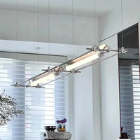Industrieller LED-Kronleuchter extralang für Bar Studio Büro