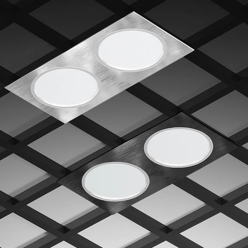 plafonnier led encastré spot anti-éblouissant simple double triple tête - vue 5 sur 5