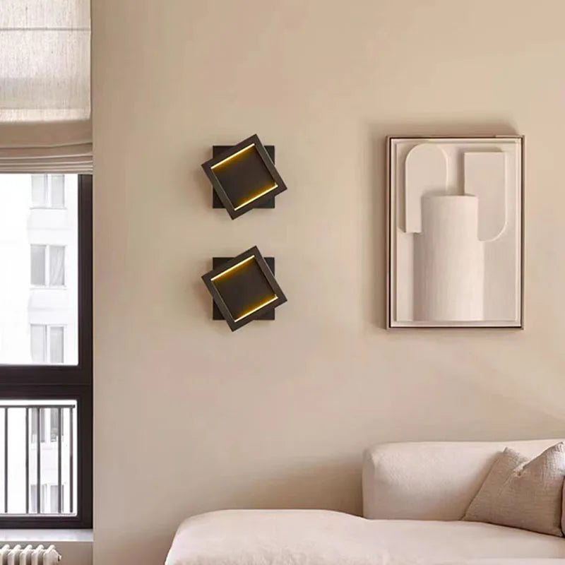 applique murale carrée modifiable en laiton pour décoration maison - vue 4 sur 8