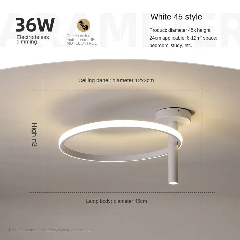 Moderner LED-Deckenleuchte Minimalistisch Ringförmig für Wohnräume - vue 11 sur 24