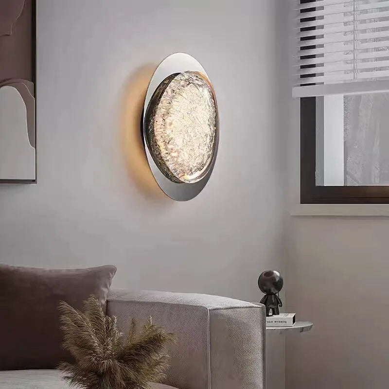 applique murale en cristal de luxe avec lumière led - vue 3 sur 9