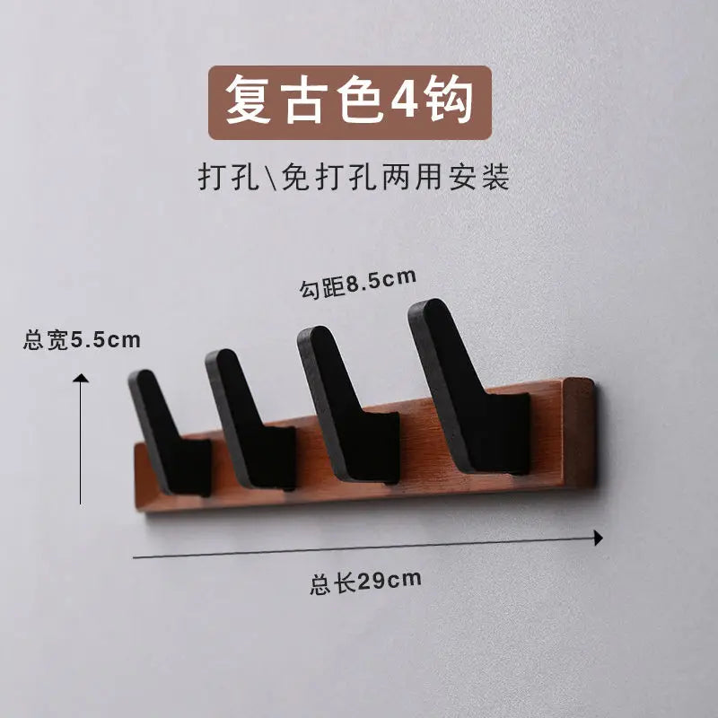 portemanteaux muraux en bois massif pour vêtements suspendus - vue 10 sur 10