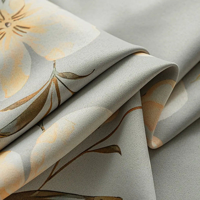 Rideau occultant moderne motif feuilles pour chambre salon