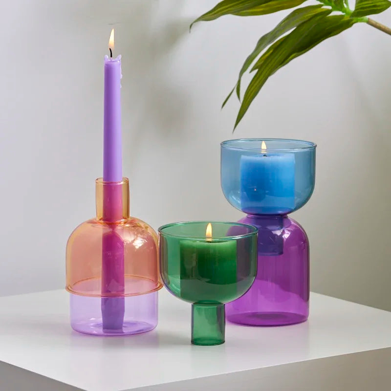 bougeoir décoratif en verre pour bougies et plantes - vue 2 sur 22