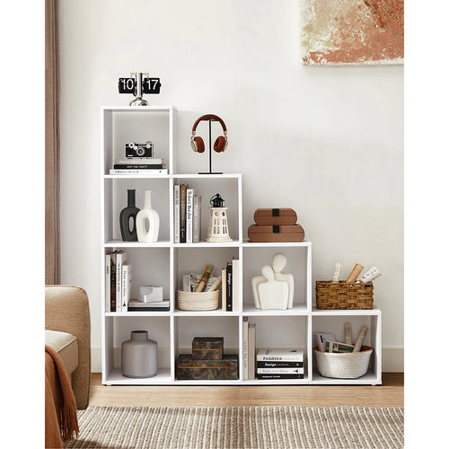 VASAGLE 10-Cube Bookcase, Bookshelf with Open Compartments, Storage Organiser for Decorations, Photos, Plants - vue 3 sur 8