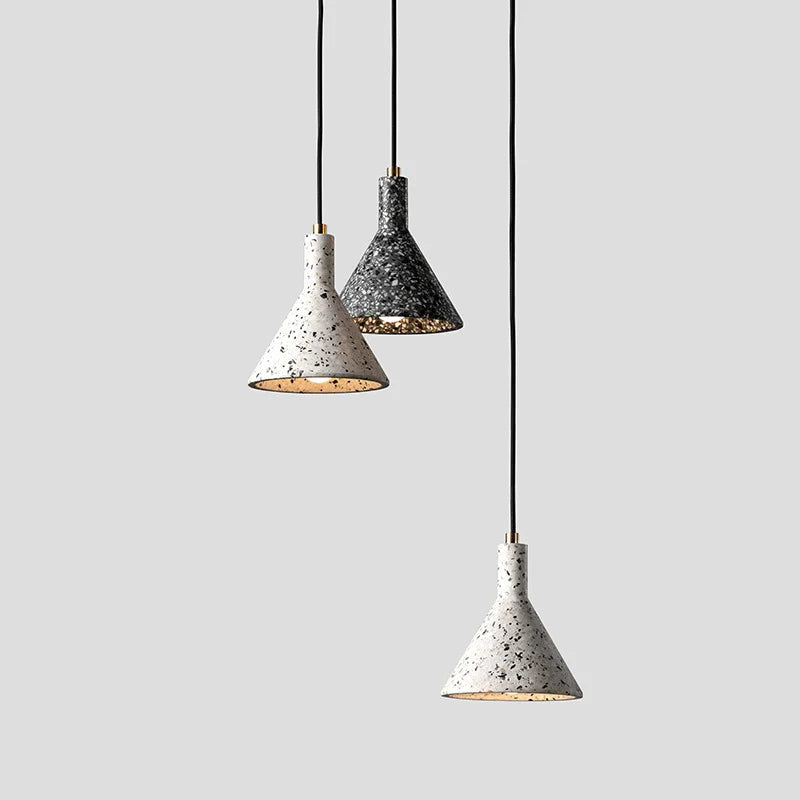 suspension en terrazzo style industriel rétro pour éclairage créatif - vue 4 sur 8