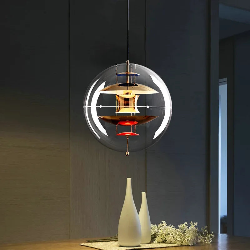 lustre moderne acrylique led danois art planète suspension - vue 2 sur 9