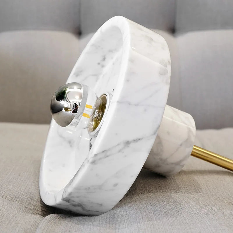 suspension nordique en marbre et cuivre design moderne - vue 5 sur 24