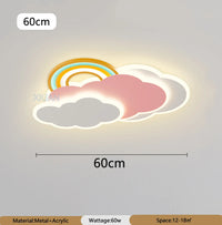 plafonnier nuage arc-en-ciel romantique pour princesse avec télécommande en option