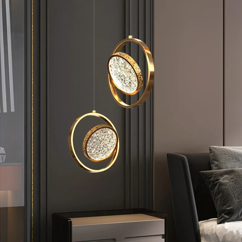 lustre minimaliste deluxe en anneau led pour villa - vue 5 sur 14