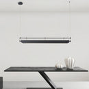 Postmoderne salle à manger LED lustre éclairage Simple noir Bar café bureau longue suspension lampe Restaurant maison déco luminaires