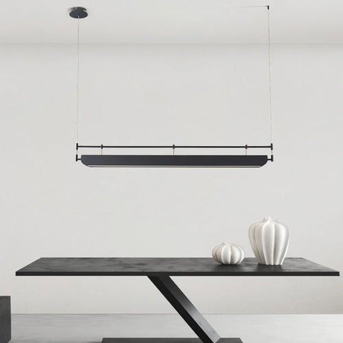 Postmoderne salle à manger LED lustre éclairage Simple noir Bar café bureau longue suspension lampe Restaurant maison déco luminaires