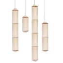 Zylindrische Pendelleuchte aus Stoff für elegante Wohnräume