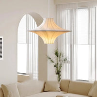 Moderne Pendelleuchte aus Seide für Wohnzimmer