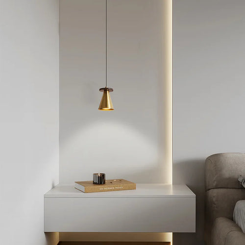 Moderne Pendelleuchte aus schwarzem und goldenem Kupfer für den Innenbereich - vue 3 sur 12