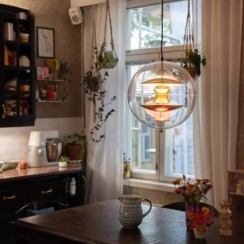 Modern spherical planetary light, coffee shop, tea restaurant, bar designer, interior decoration light