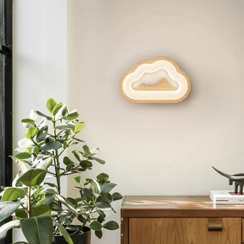 Wandleuchte aus Massivholz Wolke für Kinderzimmer - vue 5 sur 9