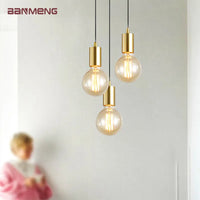 Moderne LED-Pendelleuchte aus Metall in Gold E27 für Schlafzimmer, Küche, Wohnzimmer und Arbeitszimmer